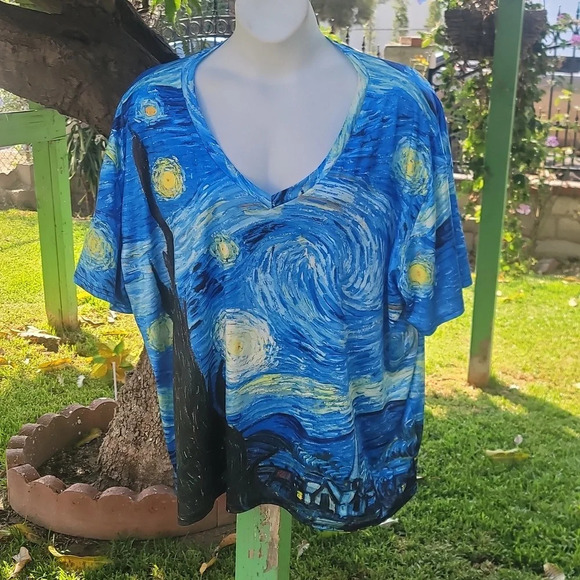 Other - Van gogh starry night v neck t shirt Halloween costume unisex plus size
